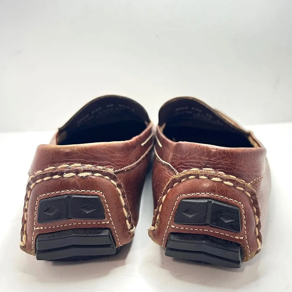 Bass Premium Collection Bel Air Mens 8M Brown Leather Driving Loafer Vibram Sole